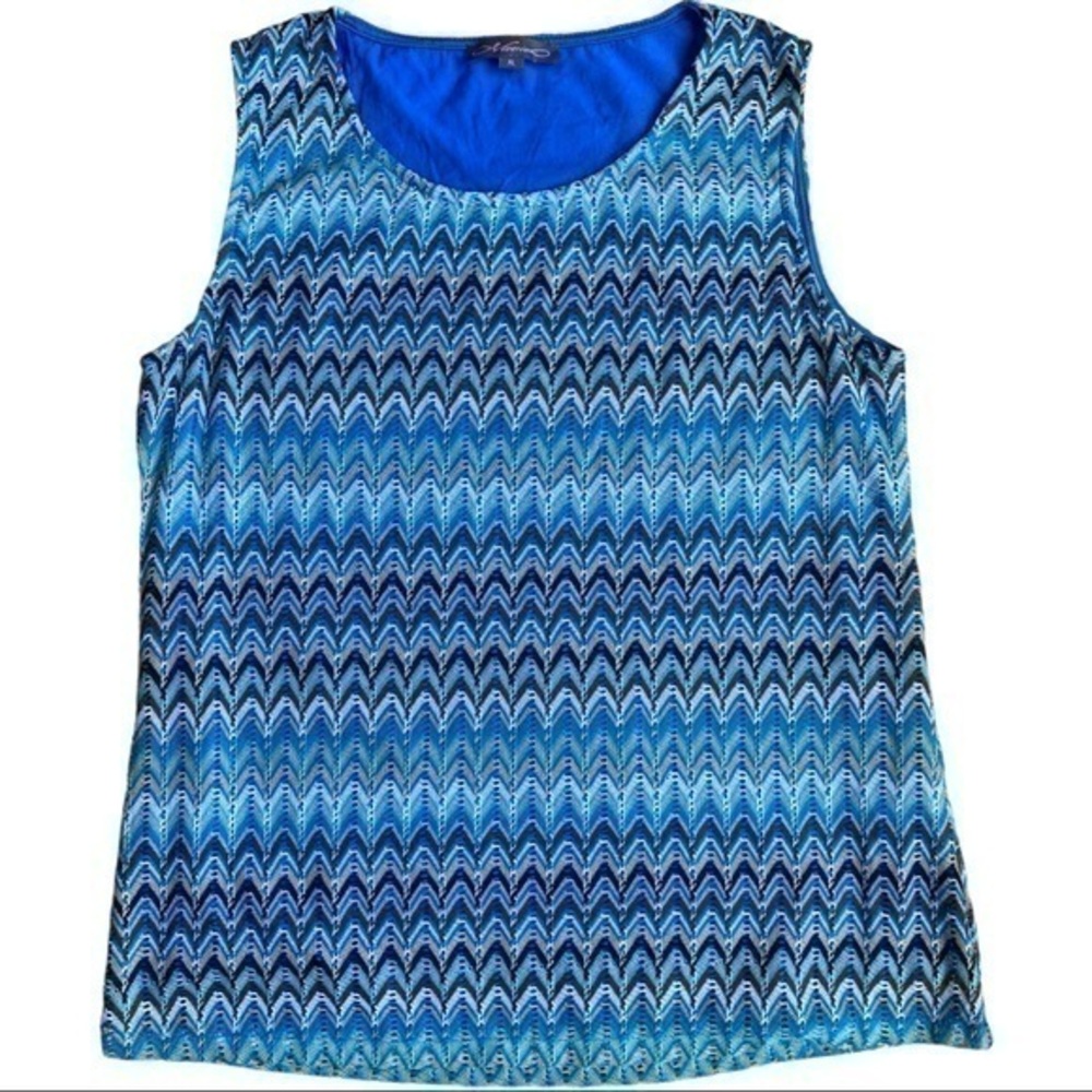 Metric size XL sleeveless blouse beautiful blue